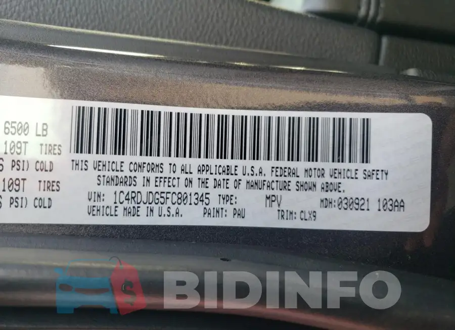 1C4RDJDG5FC801345 Photo# 13