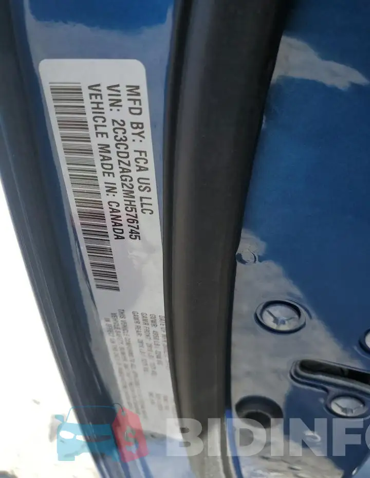 2C3CDZAG2MH576745 Photo# 12