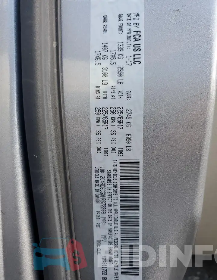 2C4RDGCGXHR672209 Photo# 13