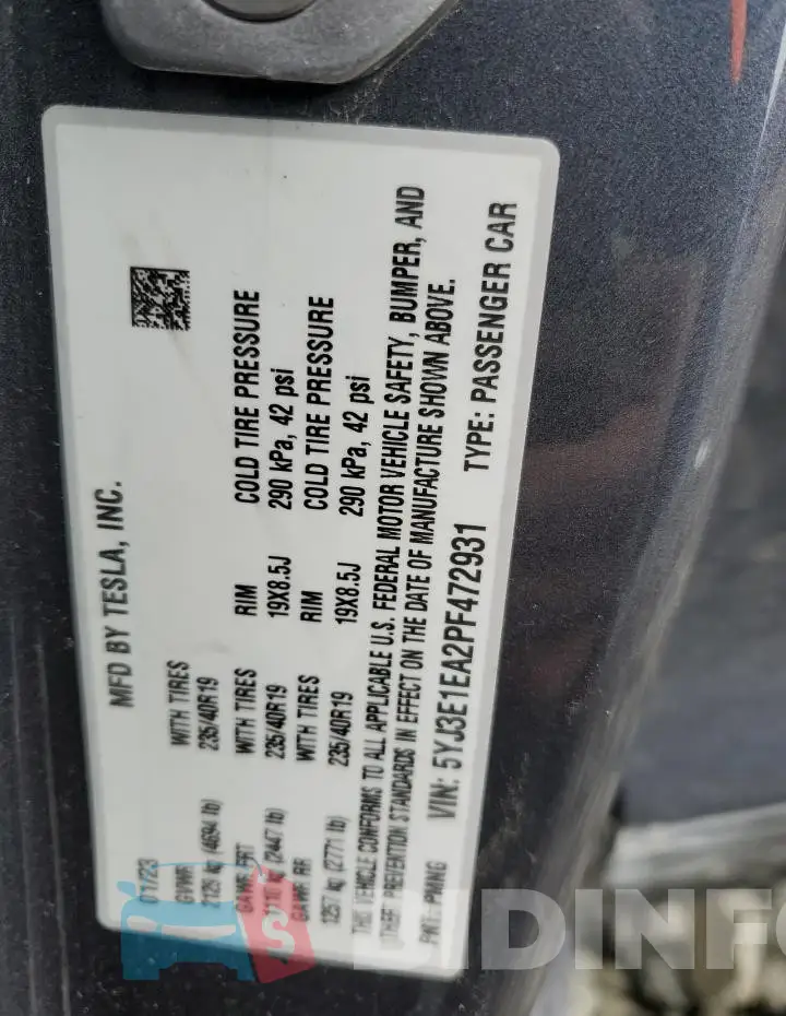 5YJ3E1EA2PF472931 Photo# 12