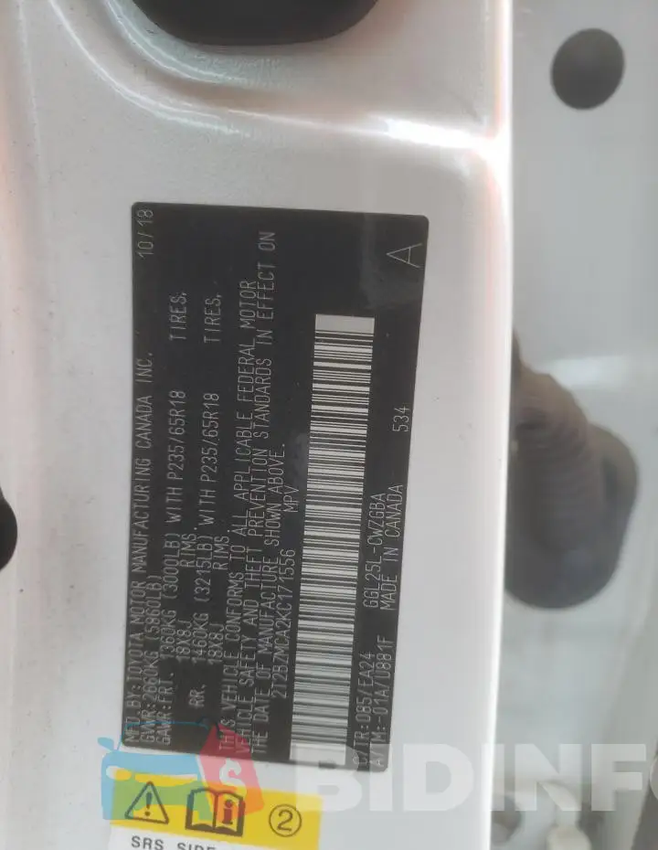 2T2BZMCA2KC171556 Photo# 13