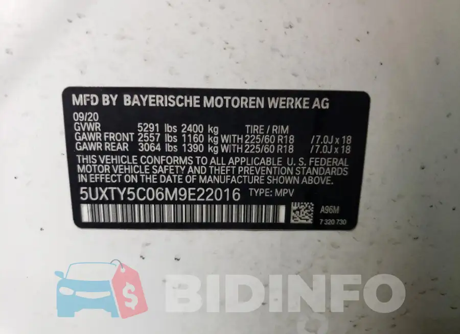 5UXTY5C06M9E22016 Photo# 13