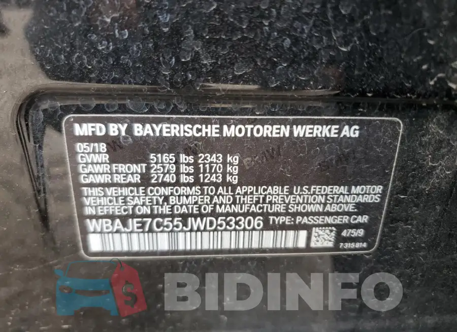 WBAJE7C55JWD53306 Photo# 12