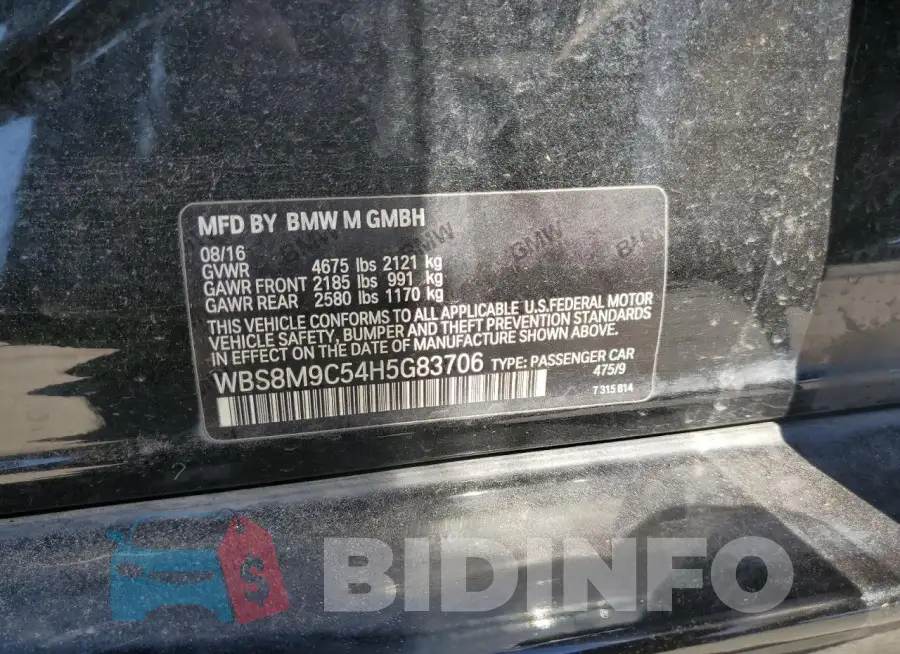 WBS8M9C54H5G83706 Photo# 12