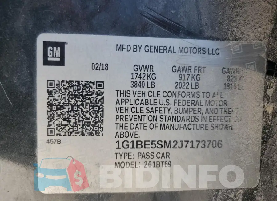 1G1BE5SM2J7173706 Photo# 12