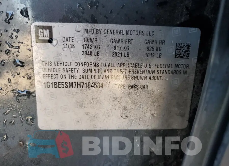 1G1BE5SM7H7184534 Photo# 13
