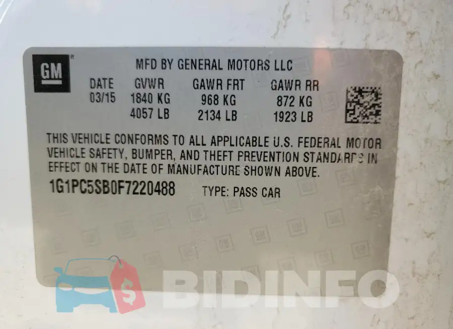 1G1PC5SB0F7220488 Photo# 12