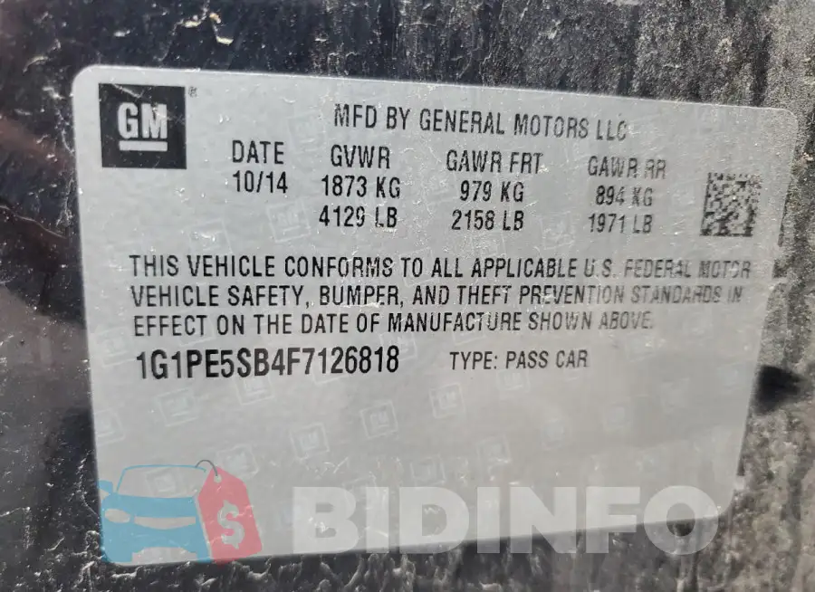1G1PE5SB4F7126818 Photo# 13