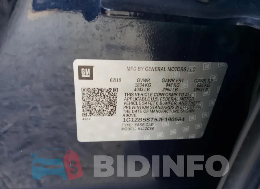 1G1ZB5ST5JF190584 Photo# 12
