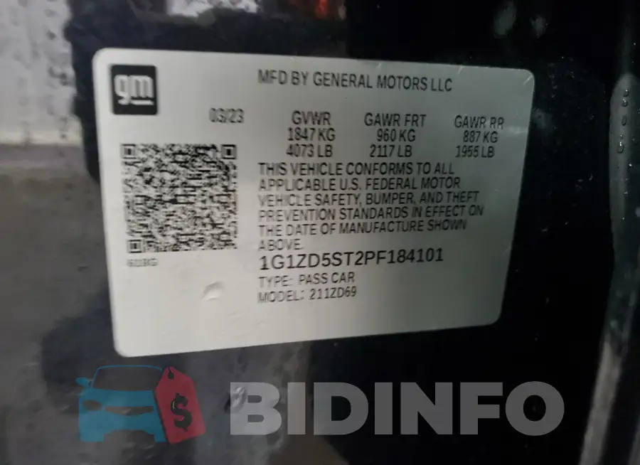 1G1ZD5ST2PF184101 Photo# 12
