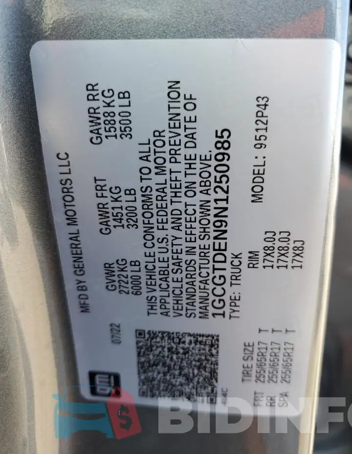 1GCGTDEN9N1250985 Photo# 12