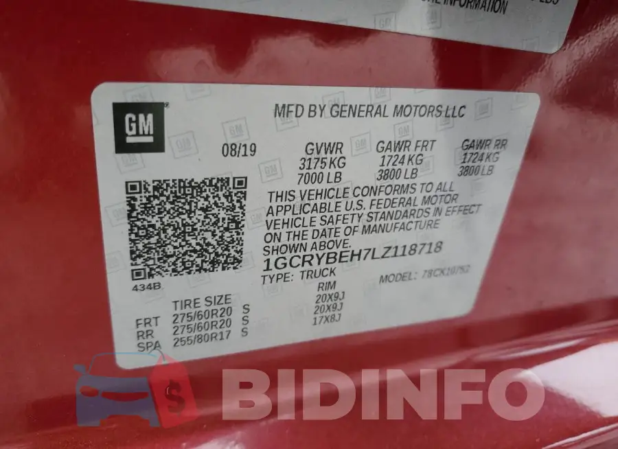 1GCRYBEH7LZ118718 Photo# 12