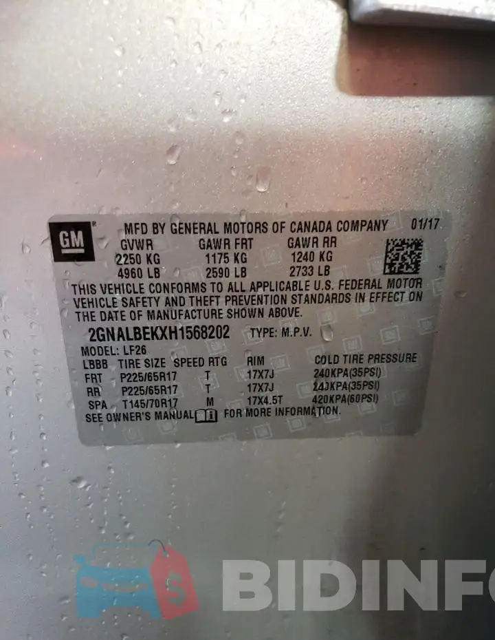 2GNALBEKXH1568202 Photo# 12