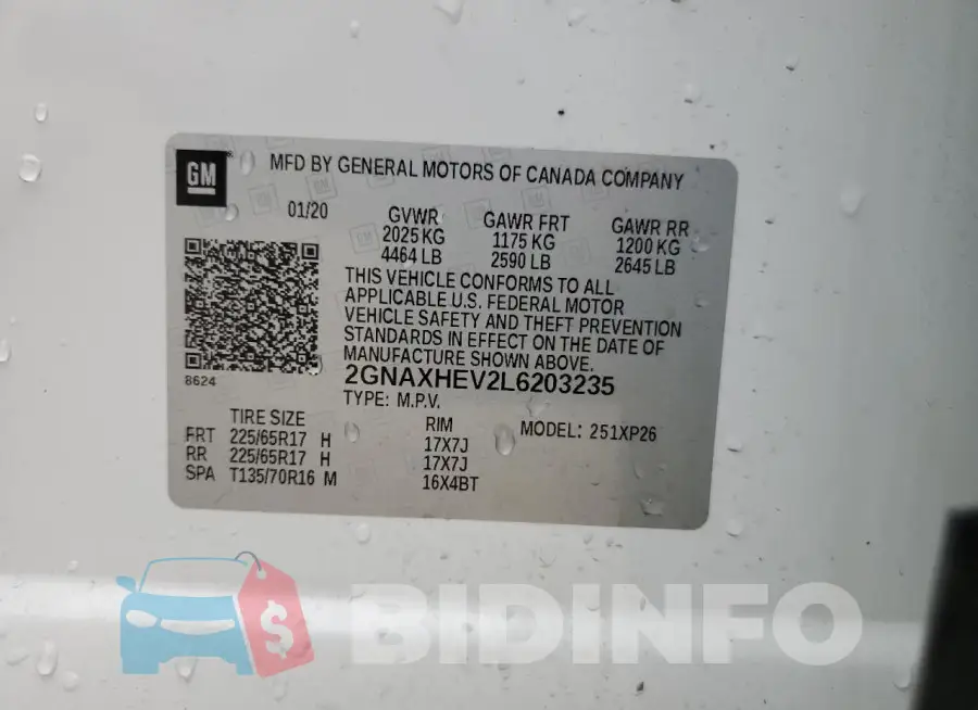 2GNAXHEV2L6203235 Photo# 13