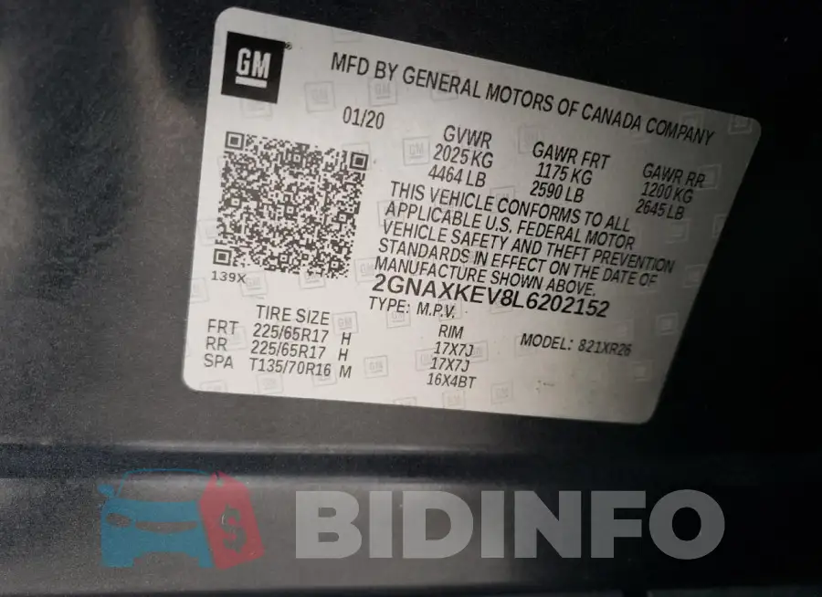 2GNAXKEV8L6202152 Photo# 13