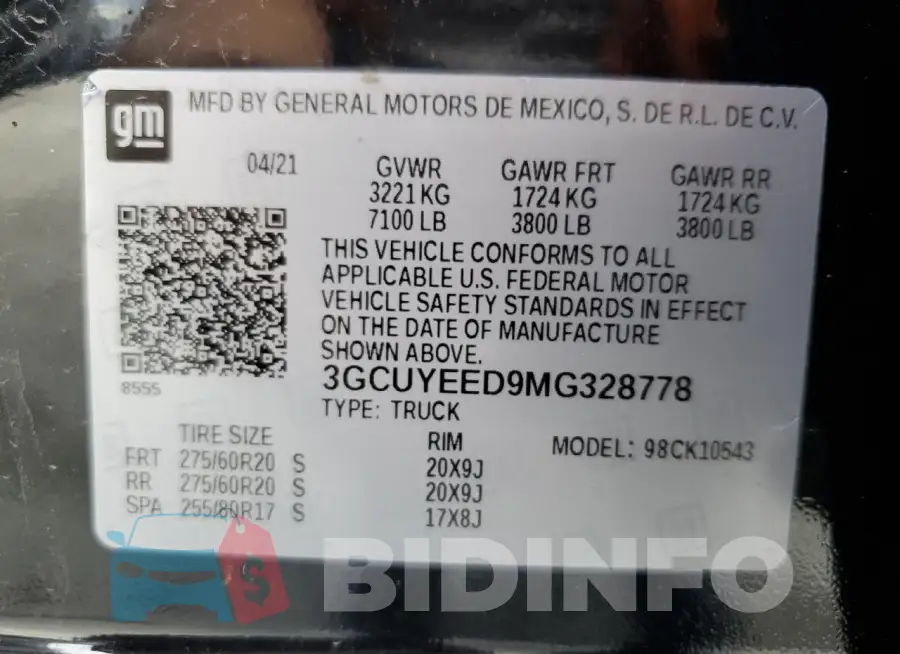 3GCUYEED9MG328778 Photo# 13