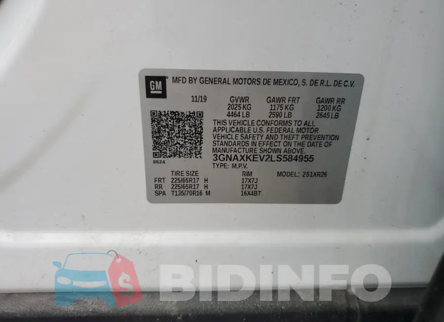 3GNAXKEV2LS584955 Photo# 13