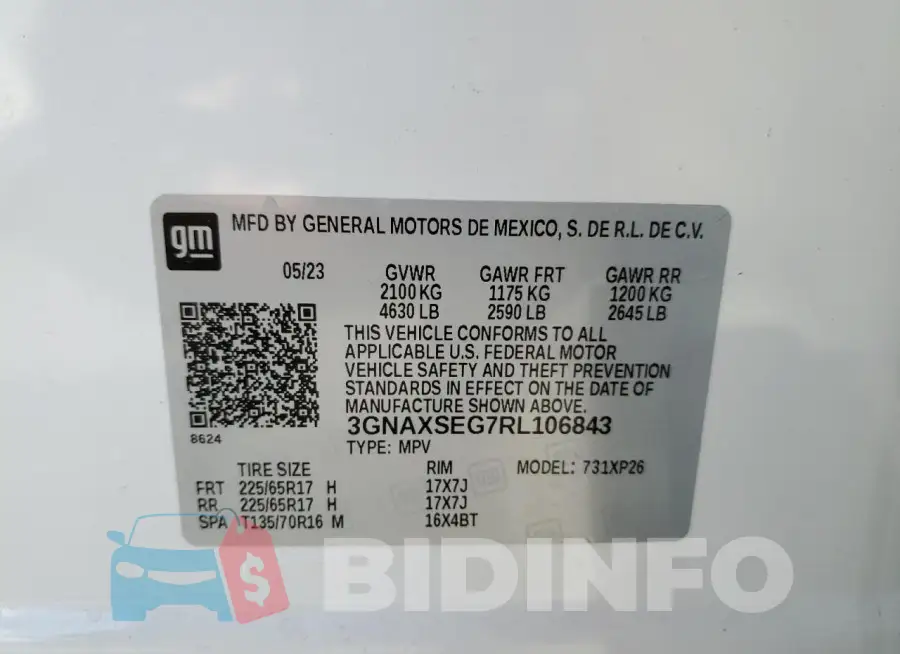 3GNAXSEG7RL106843 Photo# 14