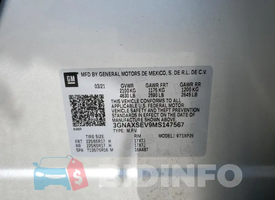 3GNAXSEV9MS147567 Photo# 13