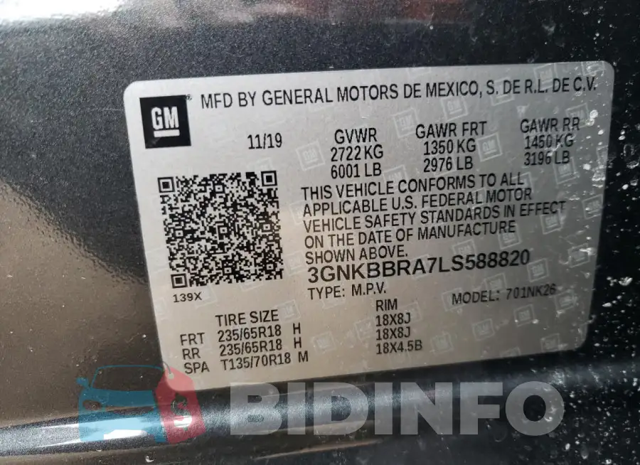 3GNKBBRA7LS588820 Photo# 12