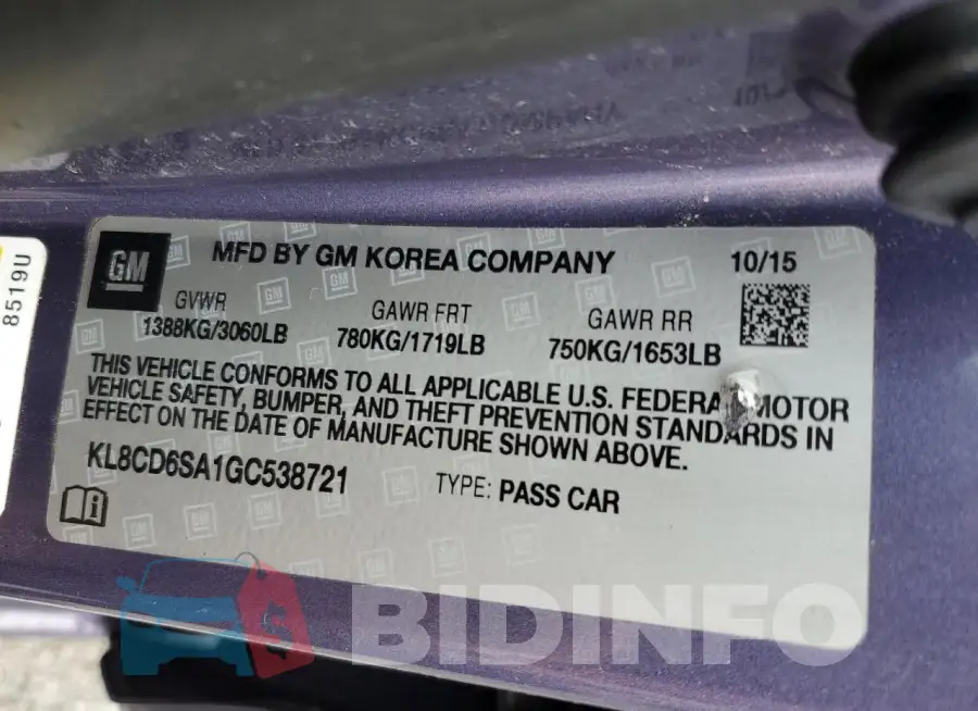 KL8CD6SA1GC538721 Photo# 13