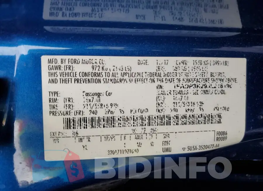 1FADP3K29JL218196 Photo# 12