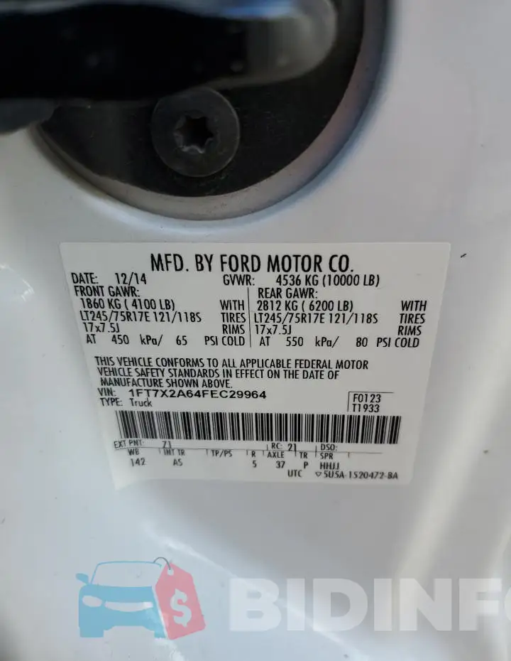 1FT7X2A64FEC29964 Photo# 12