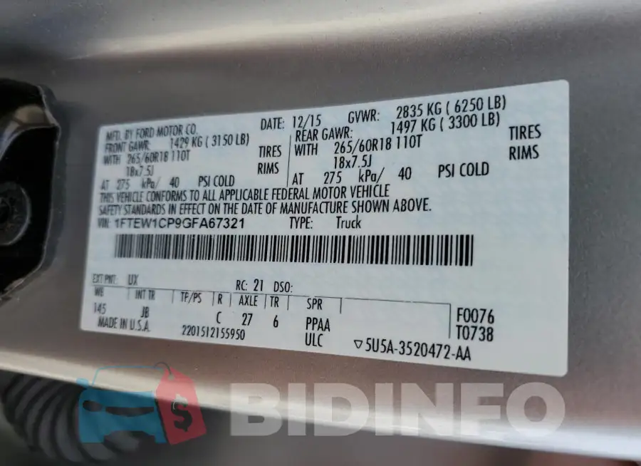 1FTEW1CP9GFA67321 Photo# 12