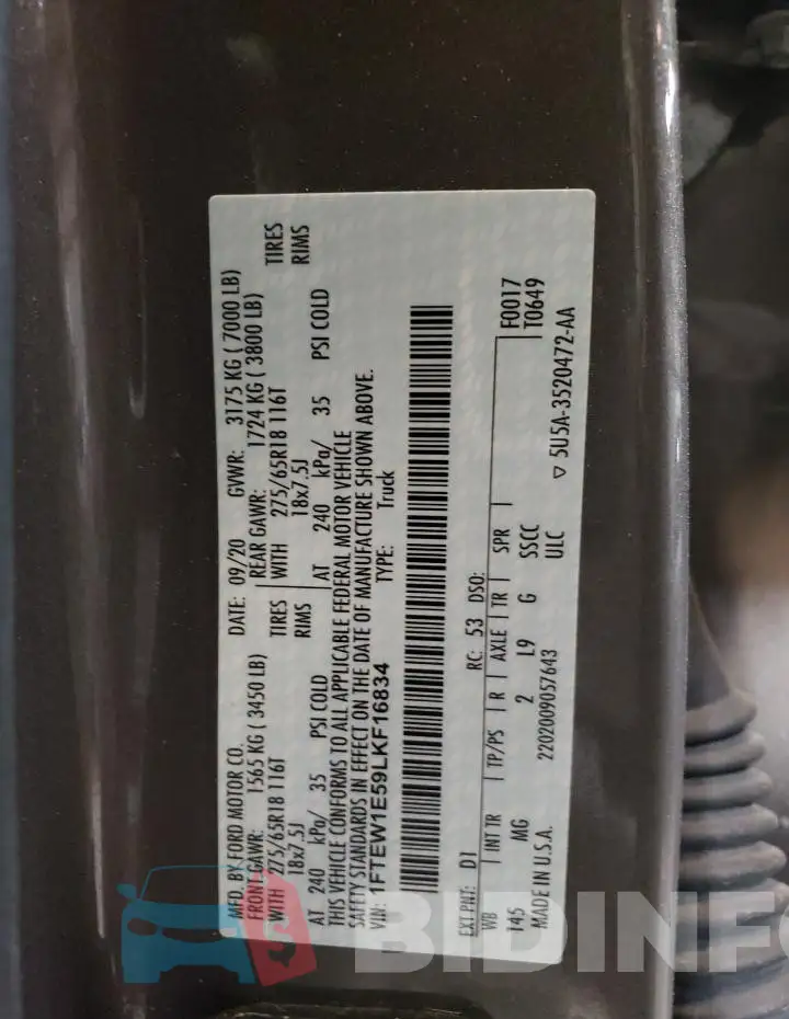 1FTEW1E59LKF16834 Photo# 13