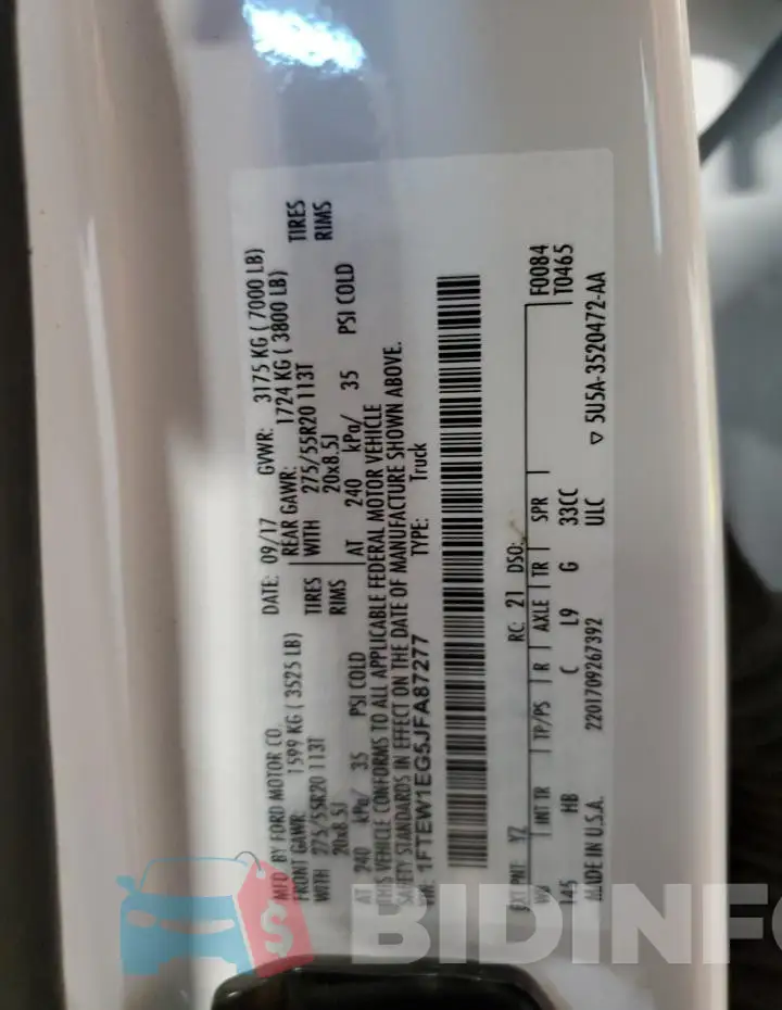 1FTEW1EG5JFA87277 Photo# 13