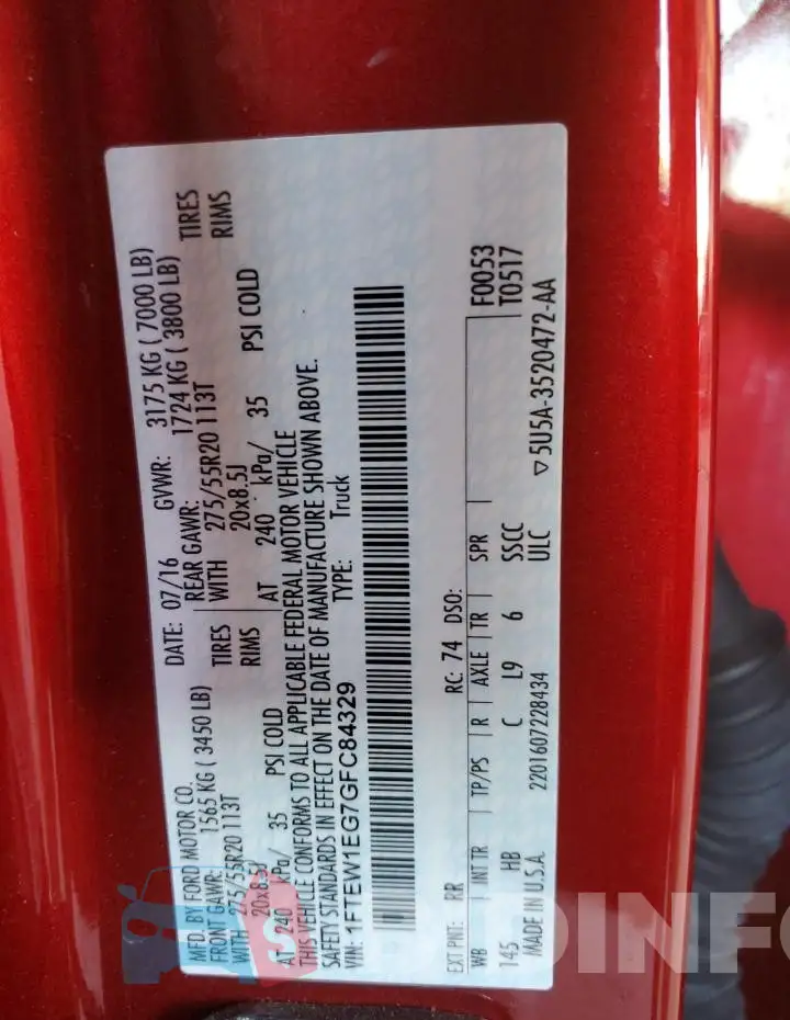 1FTEW1EG7GFC84329 Photo# 12
