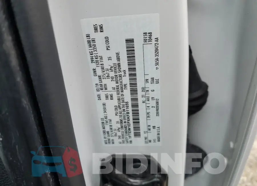 1FTEW1EPXKFB11655 Photo# 12