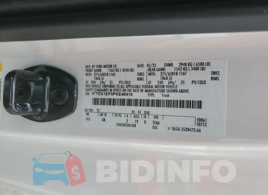 1FTEX1EP5PKE46916 Photo# 12
