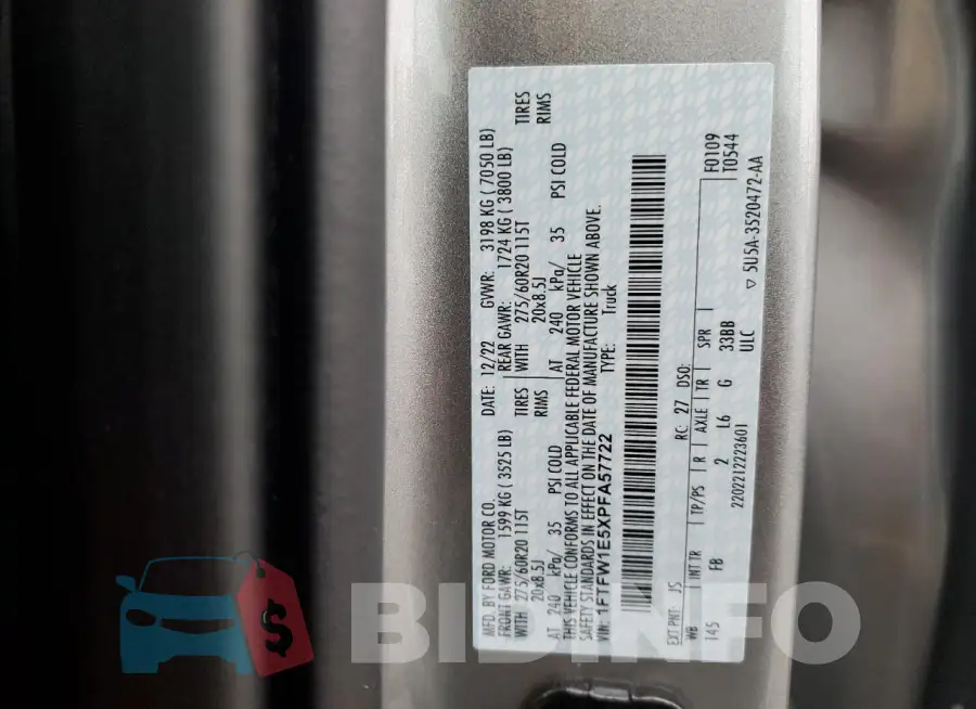 1FTFW1E5XPFA57722 Photo# 12