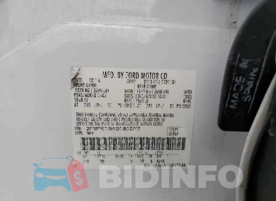 2FMPK3J95GBB22767 Photo# 13