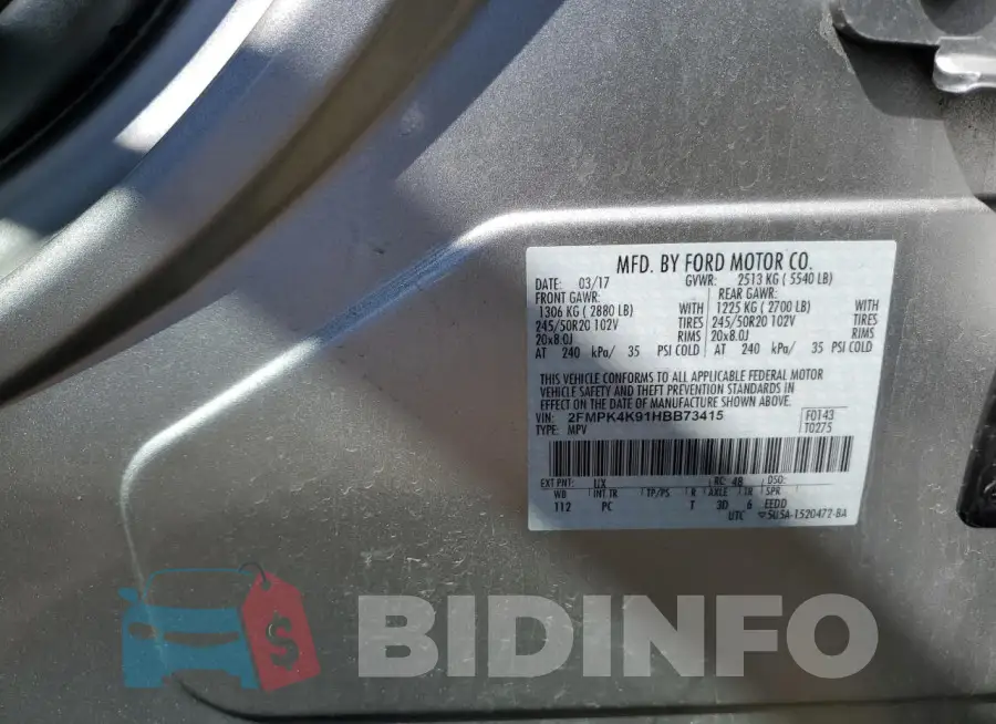 2FMPK4K91HBB73415 Photo# 13