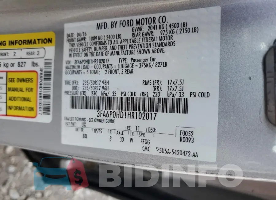 3FA6P0HD1HR102017 Photo# 12