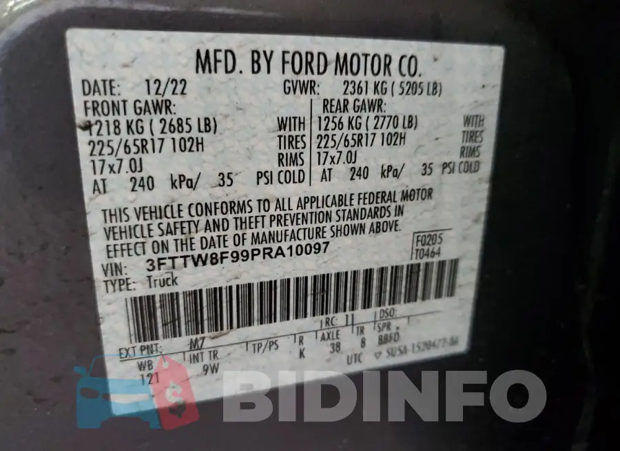 3FTTW8F99PRA10097 Photo# 12