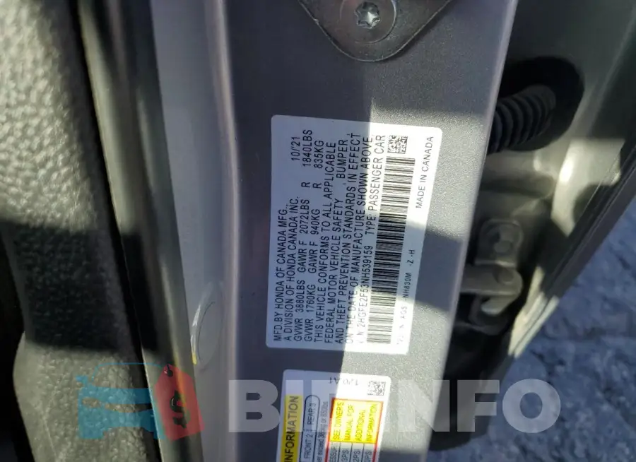 2HGFE2F53NH539159 Photo# 13