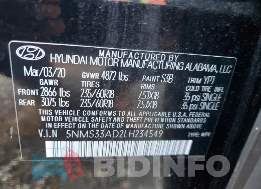 5NMS33AD2LH234549 Photo# 13