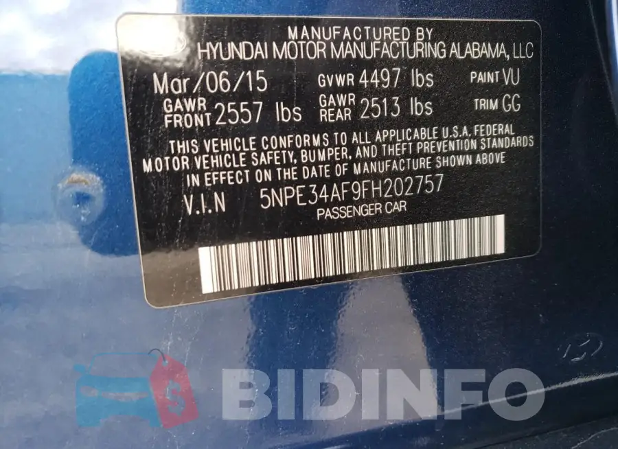5NPE34AF9FH202757 Photo# 12