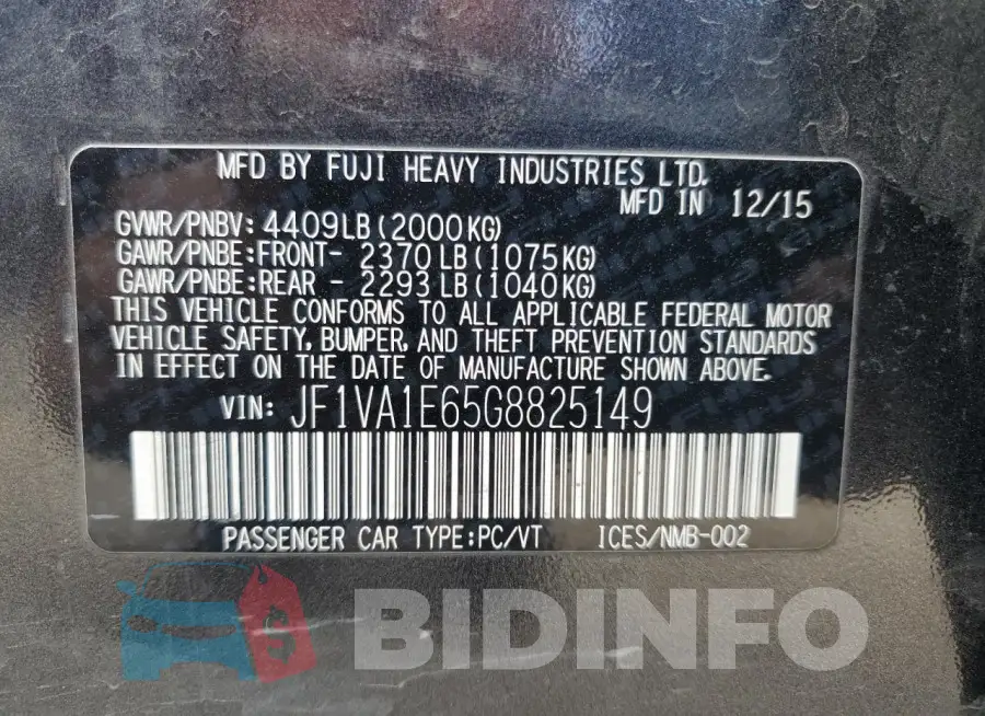 JF1VA1E65G8825149 Photo# 12