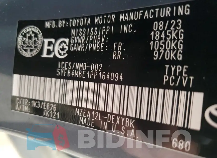 5YFB4MBE1PP164094 Photo# 13