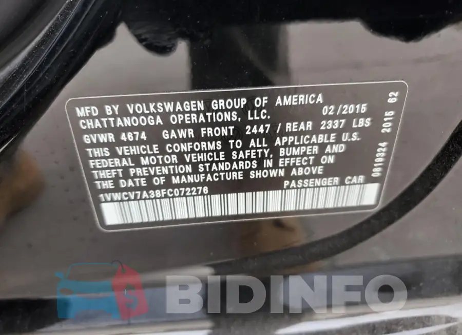 1VWCV7A38FC072276 Photo# 13