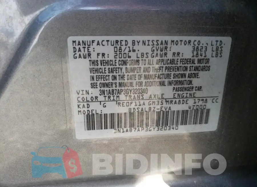 3N1AB7AP3GY320340 Photo# 12
