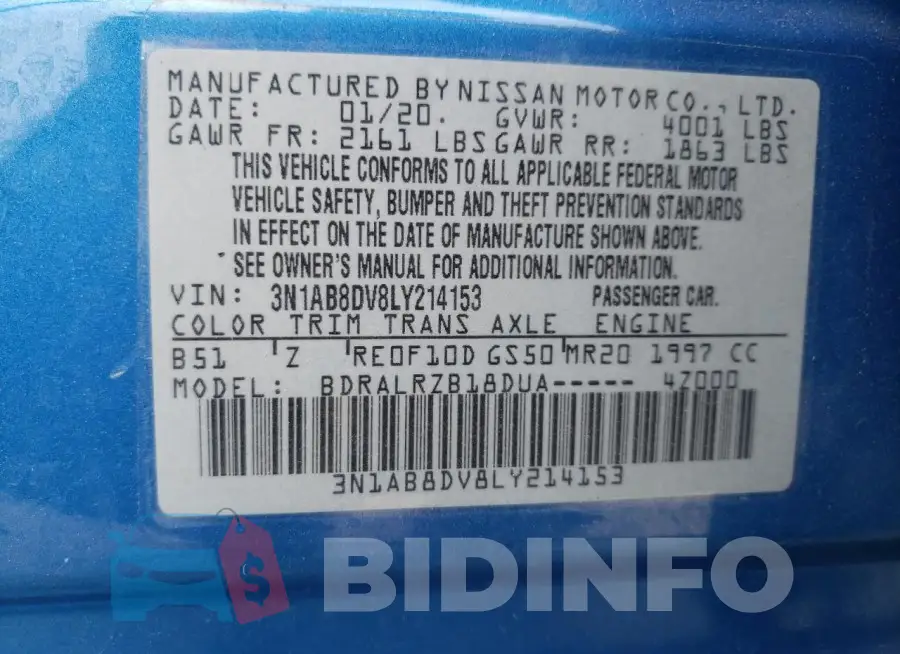 3N1AB8DV8LY214153 Photo# 12