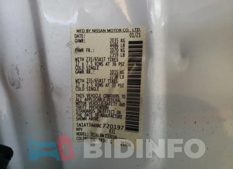 5N1AT3AAXMC720197 Photo# 13