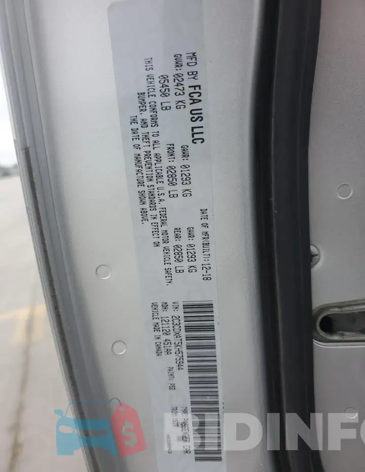 2C3CDXAT5KH575944 Photo# 12