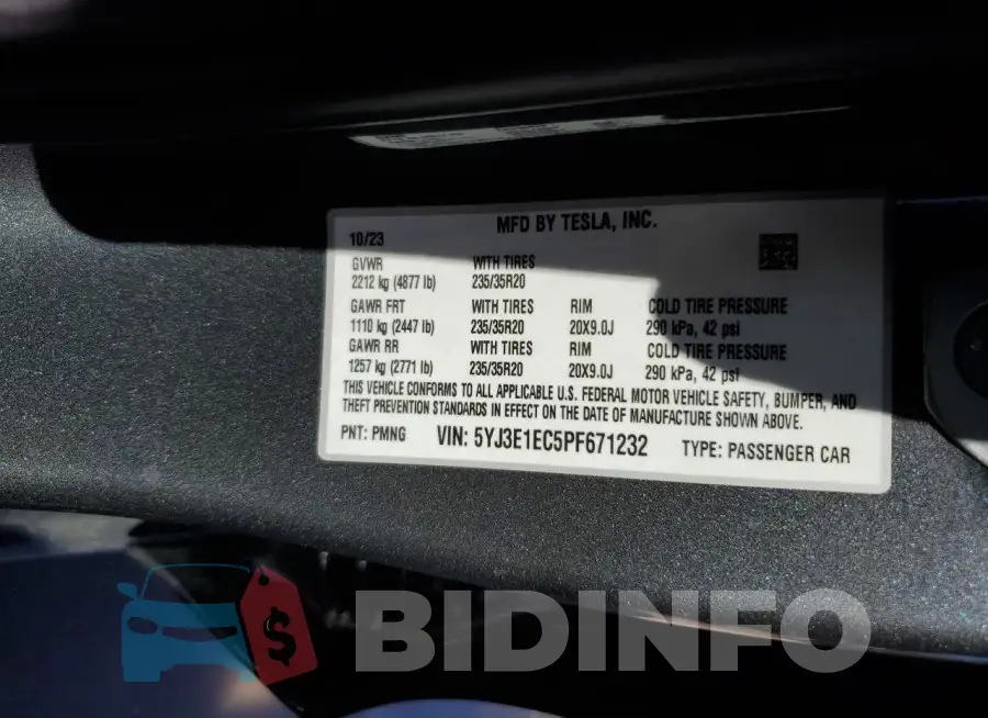 5YJ3E1EC5PF671232 Photo# 12