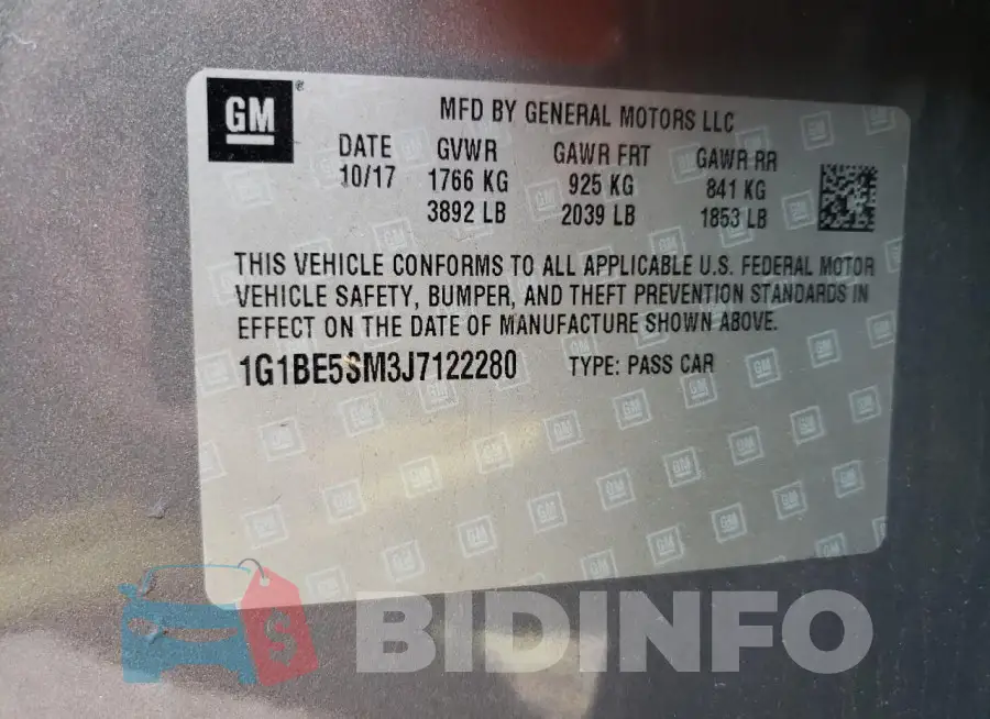 1G1BE5SM3J7122280 Photo# 13